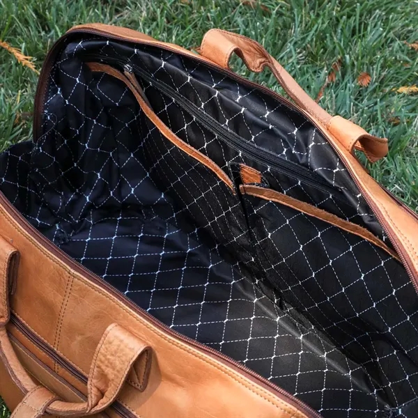 Bell Canyon Leather Duffel is made from Premium Zurich leather &... from ASI 61966 HPG / Beacon Promotions