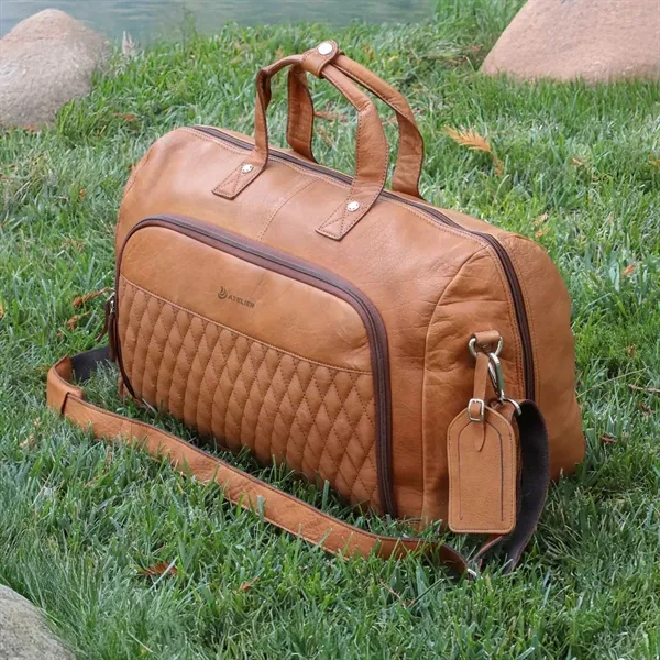 Bell Canyon Leather Duffel is made from Premium Zurich leather &... from ASI 61966 HPG / Beacon Promotions