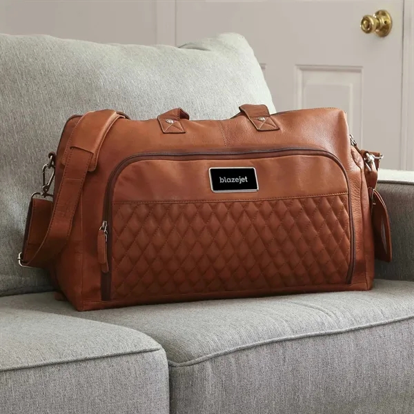 Bell Canyon Leather Duffel is made from Premium Zurich leather &... from ASI 61966 HPG / Beacon Promotions