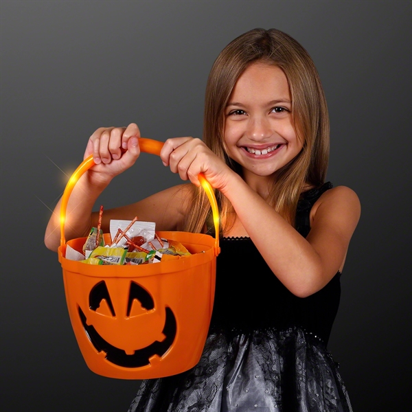 Pumpkin Light Handle Halloween Bucket; Blank & Imprinted Pricing... from ASI 34194 ALightPromos