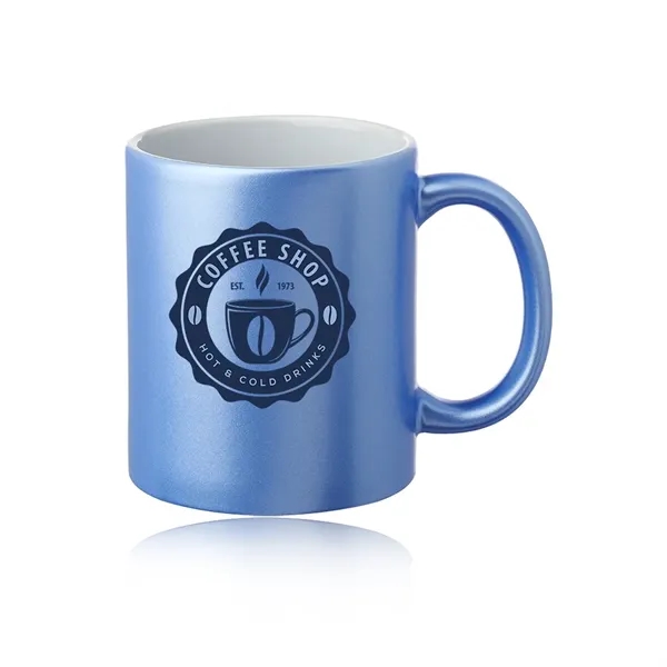 11 oz. ceramic composite mug with metallic colored exterior, white interior... from ASI 39552 BEL Promo