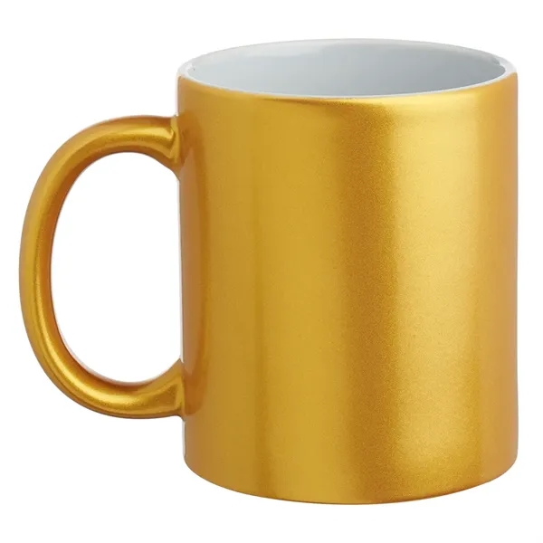 11 oz. ceramic composite mug with metallic colored exterior, white interior... from ASI 39552 BEL Promo