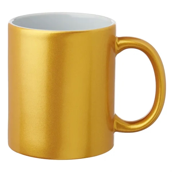 11 oz. ceramic composite mug with metallic colored exterior, white interior... from ASI 39552 BEL Promo