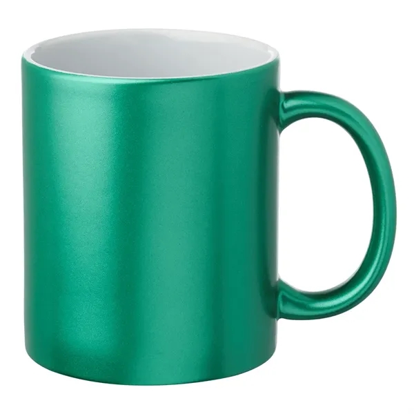 11 oz. ceramic composite mug with metallic colored exterior, white interior... from ASI 39552 BEL Promo