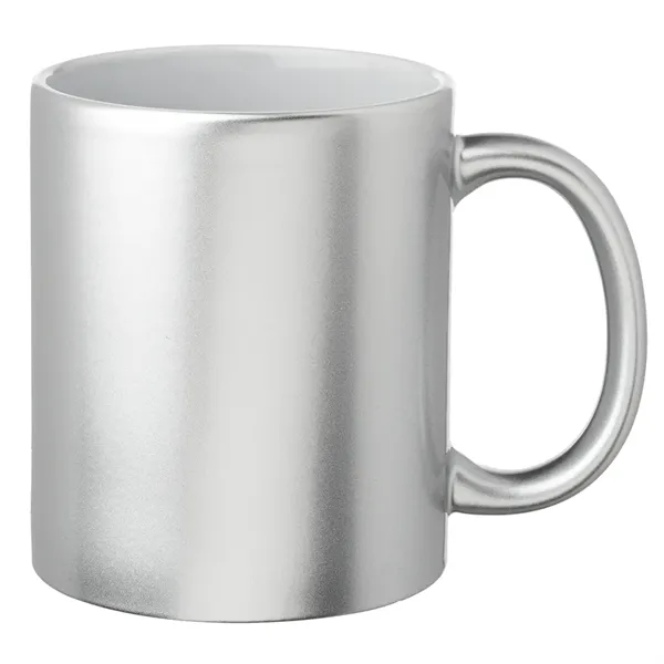 11 oz. ceramic composite mug with metallic colored exterior, white interior... from ASI 39552 BEL Promo