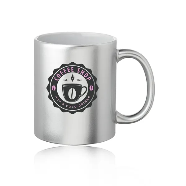 11 oz. ceramic composite mug with metallic colored exterior, white interior... from ASI 39552 BEL Promo