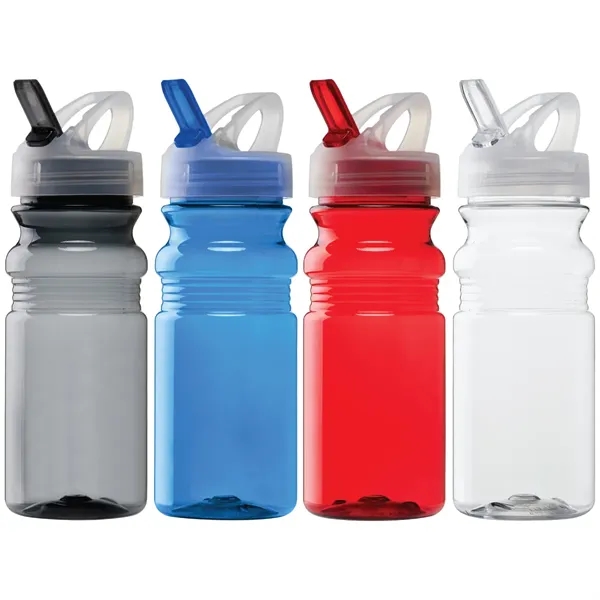 20-oz. PET plastic water bottle with flip spout lid. Made in... from ASI 57655 STOPNGO Line