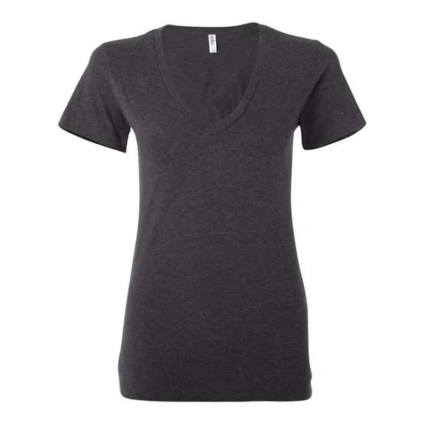 Women's jersey t-shirt with deep v-neck. Blank product.... from ASI 84358 S&S Activewear