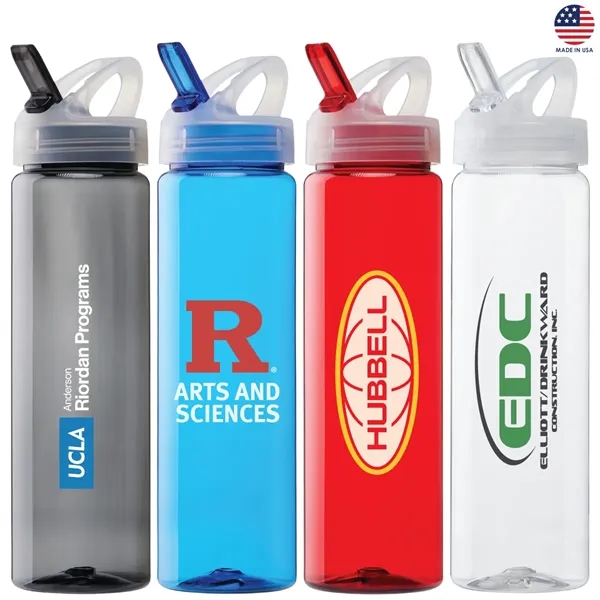 25-oz. PET plastic water bottle with flip spout lid. Made in... from ASI 57655 STOPNGO Line
