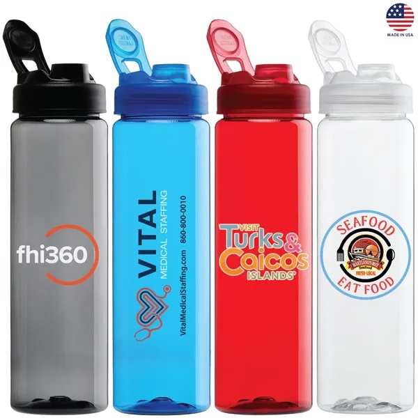 25-oz. PET plastic water bottle with flip lid. Made in USA... from ASI 57655 STOPNGO Line