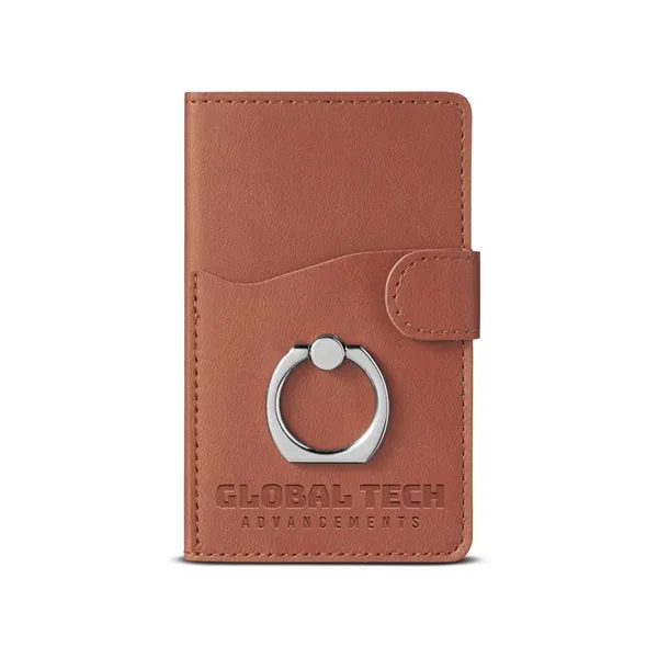 2.55" x 4.13" x .2" Tuscany™ polyurethane cellphone wallet with ring-style... from ASI 79530 Prime Line