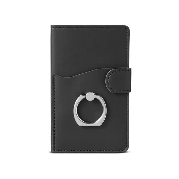 2.55" x 4.13" x .2" Tuscany™ polyurethane cellphone wallet with ring-style... from ASI 79530 Prime Line