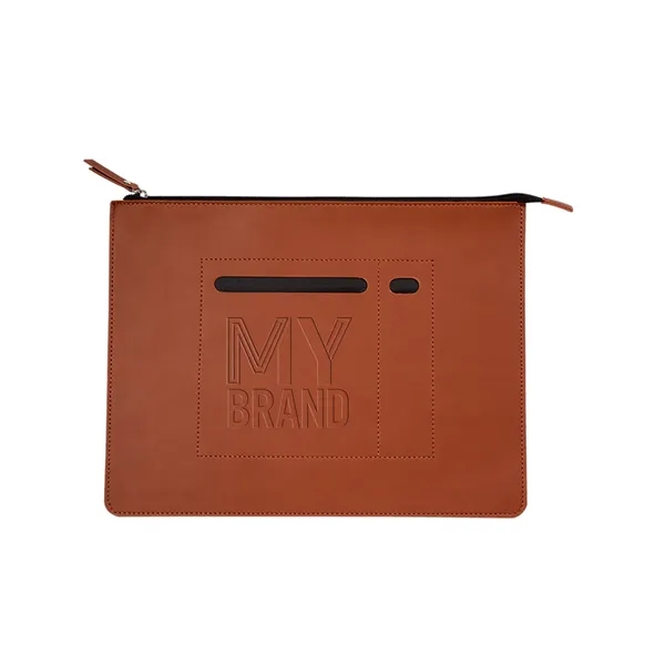 A PU faux leather letter size zip folio holder for your... from ASI 79530 Prime Line