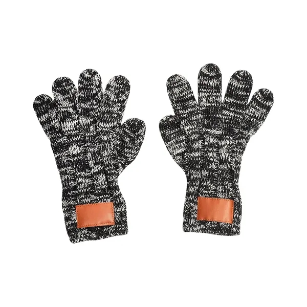 Leeman™ 100% acrylic knit gloves with PU faux leather customizable patch.... from ASI 79530 Prime Line