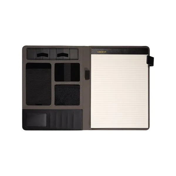 PU leatherette tech padfolio with interior organizer, 30 page writing pad... from ASI 79530 Prime Line