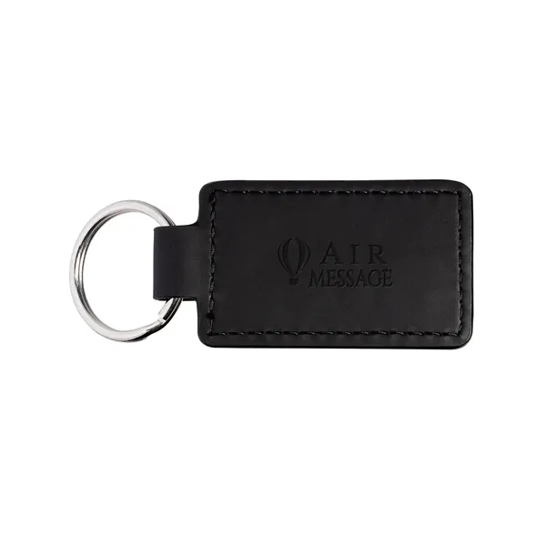 2.08" x 3.15" x 0.04" rectangular PU leatherette keyring with metal... from ASI 79530 Prime Line