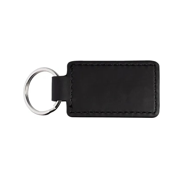 2.08" x 3.15" x 0.04" rectangular PU leatherette keyring with metal... from ASI 79530 Prime Line