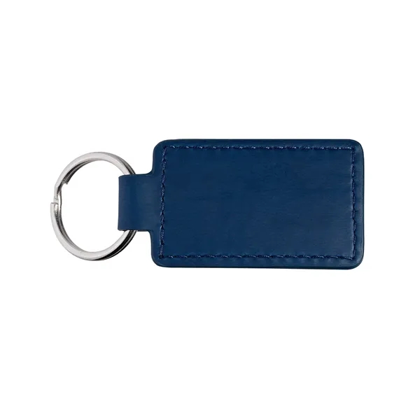 2.08" x 3.15" x 0.04" rectangular PU leatherette keyring with metal... from ASI 79530 Prime Line