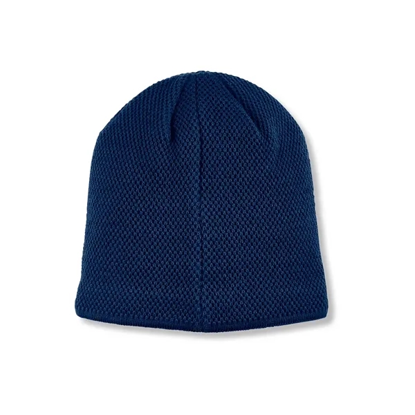 Leeman™ acrylic knit beanie with PU leatherette patch.... from ASI 79530 Prime Line