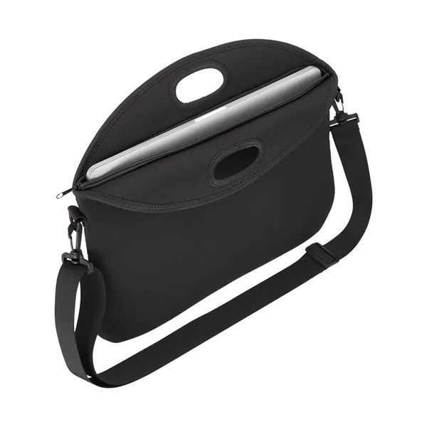 16" x 14" x 14" black neoprene laptop bag with zippered... from ASI 79530 Prime Line