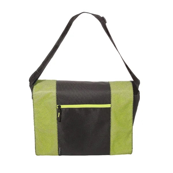 Polyester messenger bag with color mesh accent panels.... from ASI 79530 Prime Line