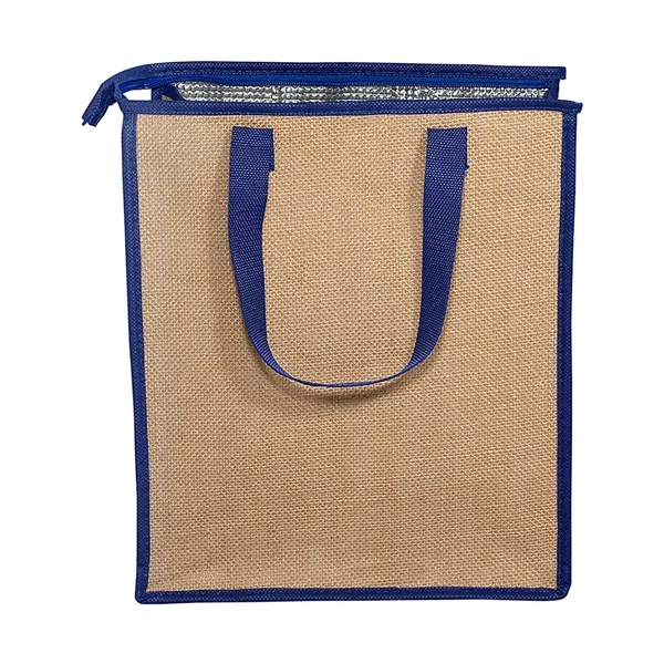 12" x 13.75" x 8" insulated jute tote bag with aluminum... from ASI 79530 Prime Line