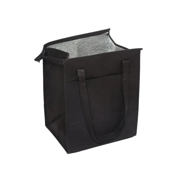 80 GSM non-woven polypropylene grocery tote with extended zippered closure, wide... from ASI 79530 Prime Line