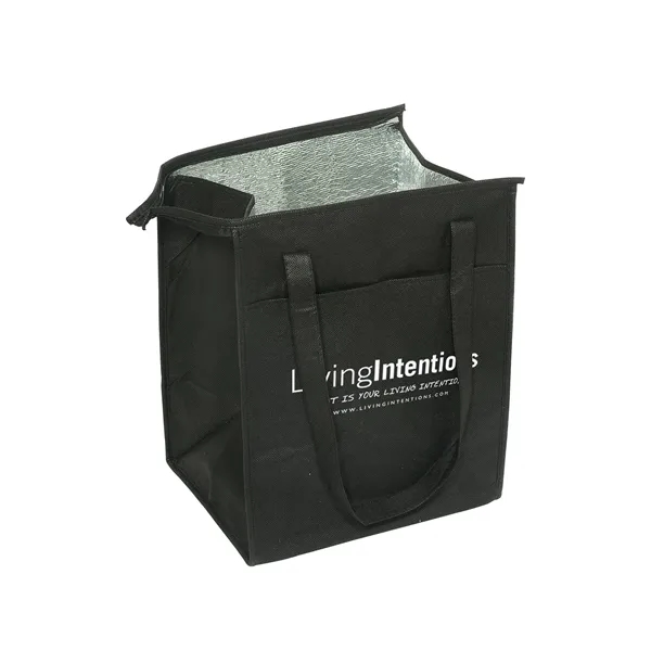 80 GSM non-woven polypropylene grocery tote with extended zippered closure, wide... from ASI 79530 Prime Line
