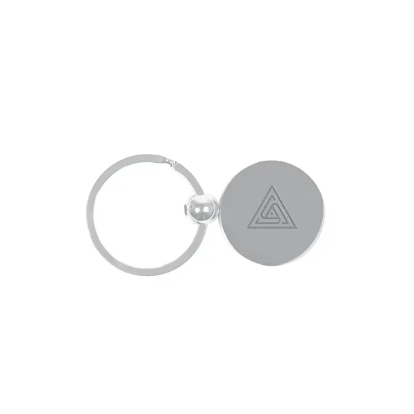Brushed chrome zinc alloy round key tag with metal split ring... from ASI 79530 Prime Line