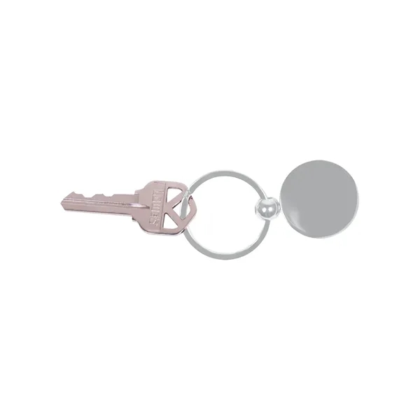Brushed chrome zinc alloy round key tag with metal split ring... from ASI 79530 Prime Line