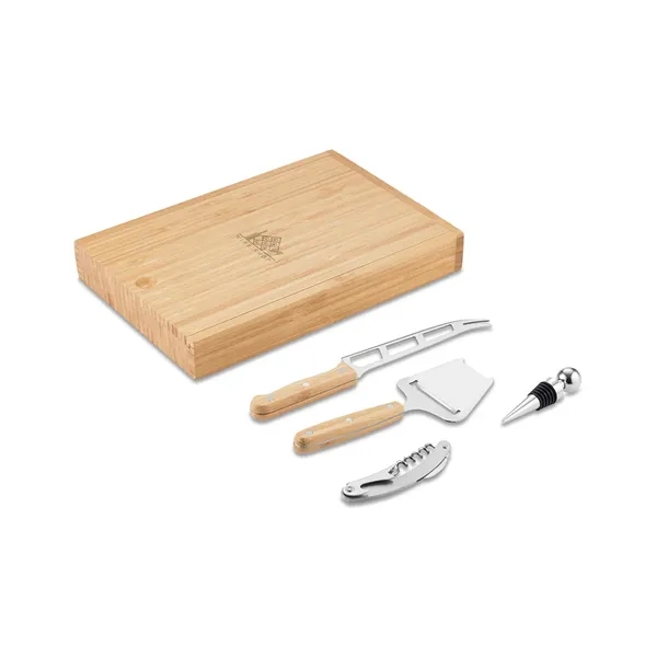 Wine and cheese set with a cheese knife, cheese slicer, bottle... from ASI 79530 Prime Line