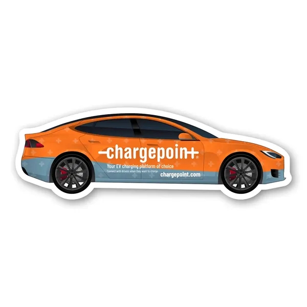 Electric vehicle shaped magnet featuring four color process customization.... from ASI 68507 The Magnet Group / Magnet LLC™