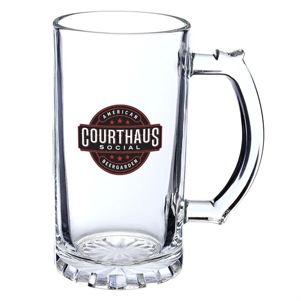 16 oz. star-bottom sports beer mug with handy thumb grip.... from ASI 68507 The Magnet Group / Benchmark Crystal & Clocks