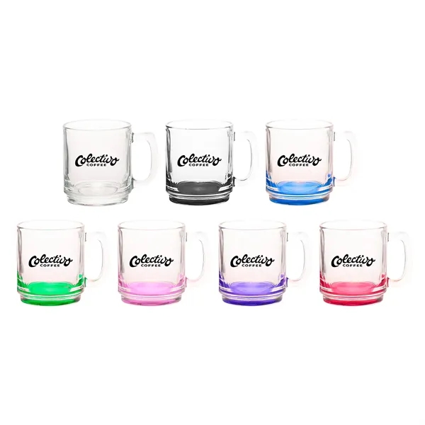 9 oz. clear glass coffee mug with oversized handle.... from ASI 68507 The Magnet Group / Benchmark Crystal & Clocks