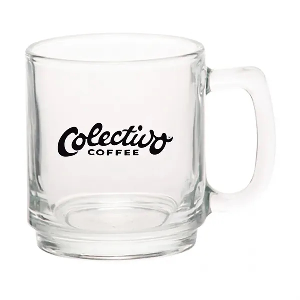 9 oz. clear glass coffee mug with oversized handle.... from ASI 68507 The Magnet Group / Benchmark Crystal & Clocks