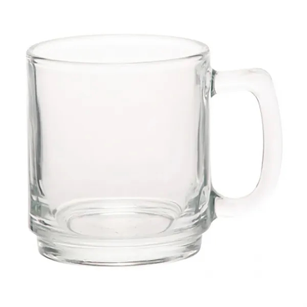 9 oz. clear glass coffee mug with oversized handle.... from ASI 68507 The Magnet Group / Benchmark Crystal & Clocks