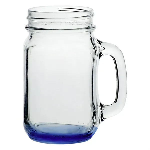 16 oz. clear glass mason jar with handle.... from ASI 68507 The Magnet Group / Benchmark Crystal & Clocks