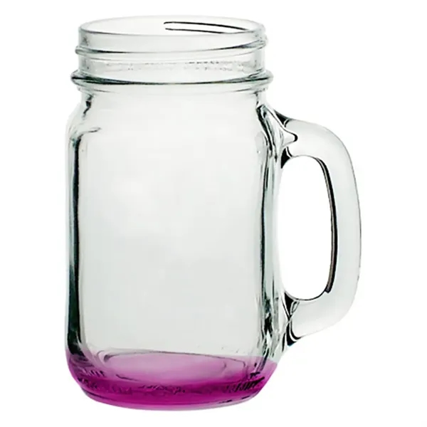 16 oz. clear glass mason jar with handle.... from ASI 68507 The Magnet Group / Benchmark Crystal & Clocks