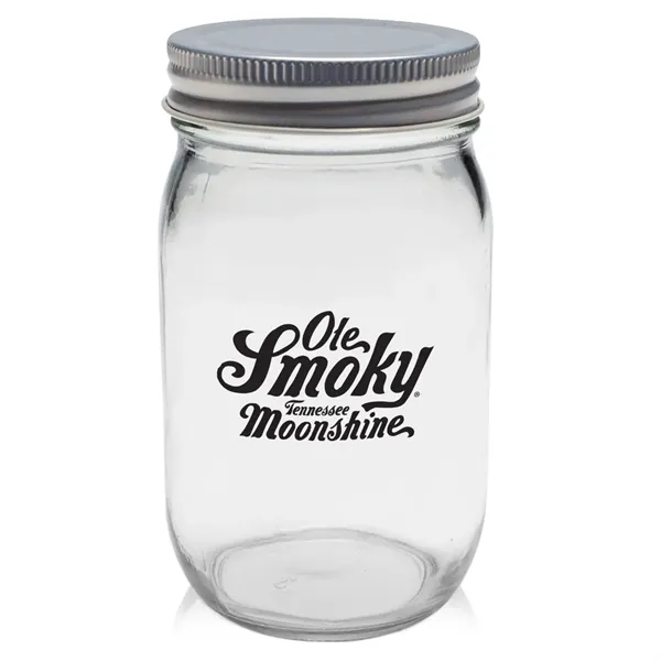 16 oz. canning Mason jar with secure aluminum lid.... from ASI 68507 The Magnet Group / Benchmark Crystal & Clocks