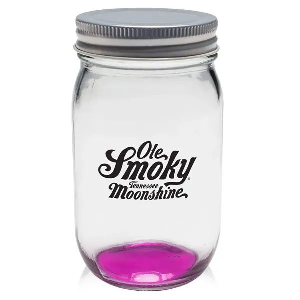 16 oz. canning Mason jar with secure aluminum lid.... from ASI 68507 The Magnet Group / Benchmark Crystal & Clocks