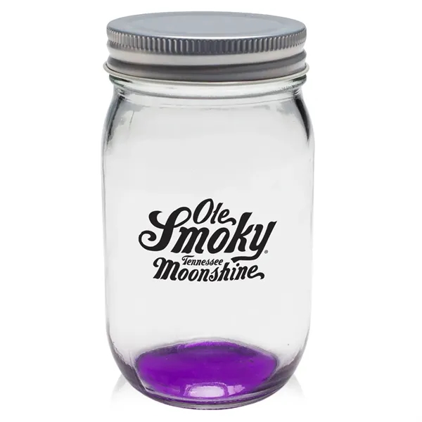 16 oz. canning Mason jar with secure aluminum lid.... from ASI 68507 The Magnet Group / Benchmark Crystal & Clocks