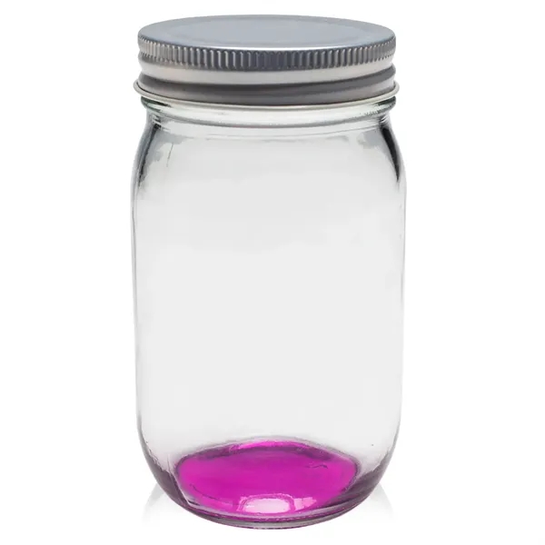 16 oz. canning Mason jar with secure aluminum lid.... from ASI 68507 The Magnet Group / Benchmark Crystal & Clocks