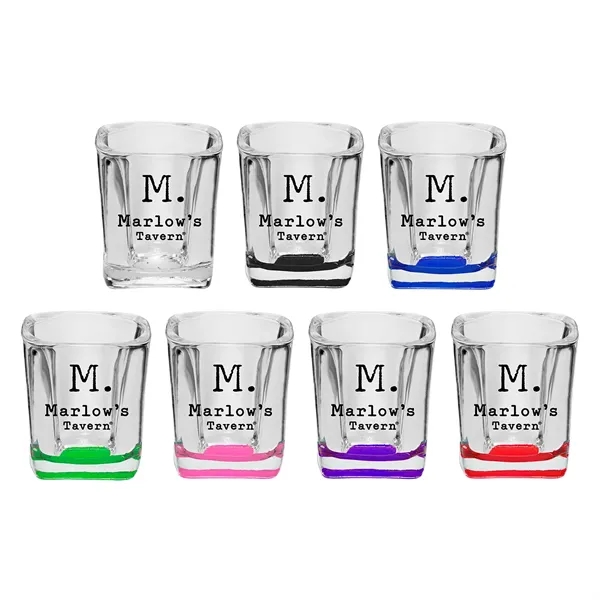 2 oz. square shot glass.... from ASI 68507 The Magnet Group / Benchmark Crystal & Clocks