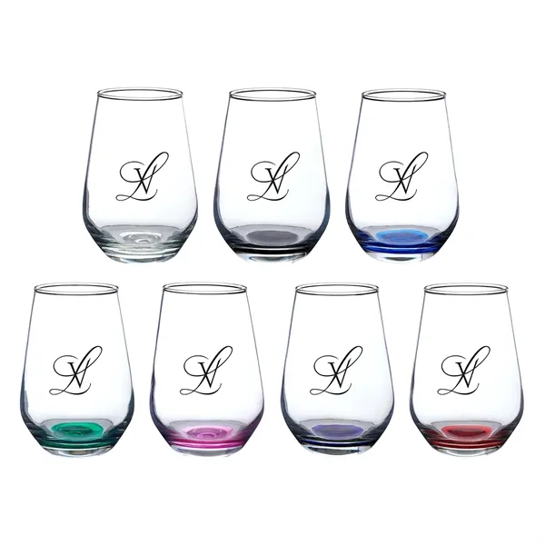 16 oz. wine glass with a stemless, clear, orb-like design with... from ASI 68507 The Magnet Group / Benchmark Crystal & Clocks