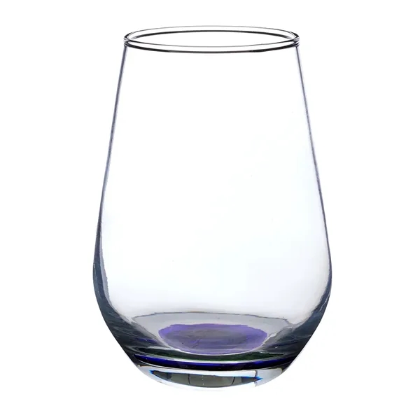 16 oz. wine glass with a stemless, clear, orb-like design with... from ASI 68507 The Magnet Group / Benchmark Crystal & Clocks