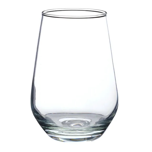16 oz. wine glass with a stemless, clear, orb-like design with... from ASI 68507 The Magnet Group / Benchmark Crystal & Clocks