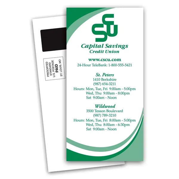 Magnetic stick up card with a spot to place business information... from ASI 68507 The Magnet Group / Magnet LLC™