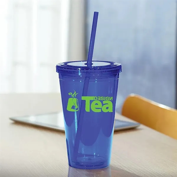 16 oz. acrylic tumbler with double wall insulation, threaded lid with... from ASI 68507 The Magnet Group / Perfect Line
