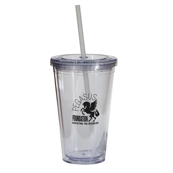16 oz. double walled translucent acrylic tumbler with threaded lid and... from ASI 68507 The Magnet Group / Perfect Line