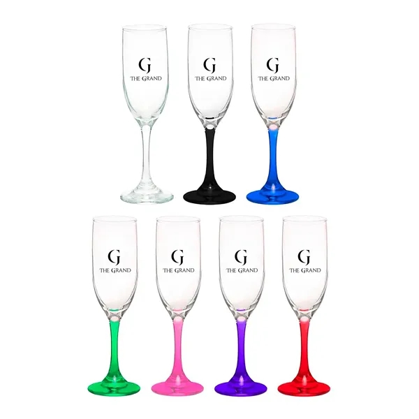 6.25 oz. champagne flute glass with a  strong sturdy base,... from ASI 68507 The Magnet Group / Benchmark Crystal & Clocks
